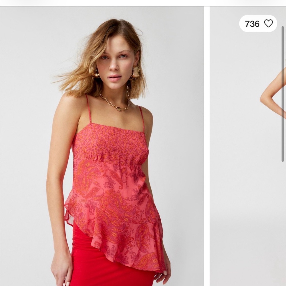 UO Pink Paisley Women's Top